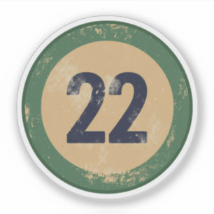 Vintage Vervallen Nummer 22 Sticker