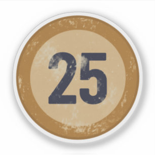 Vintage Vervallen Nummer 25 Sticker