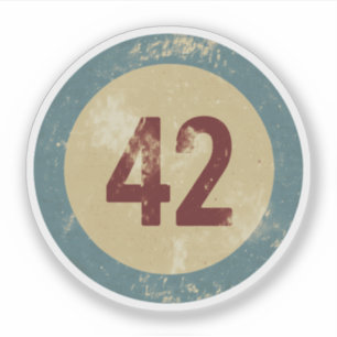 Vintage Vervallen Nummer 42 Sticker