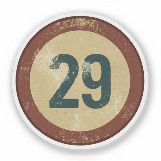 Vintage Vervuild Nummer 29 Sticker (Voorkant)
