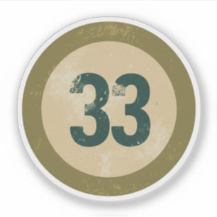 Vintage Vervuild Nummer 33 Sticker