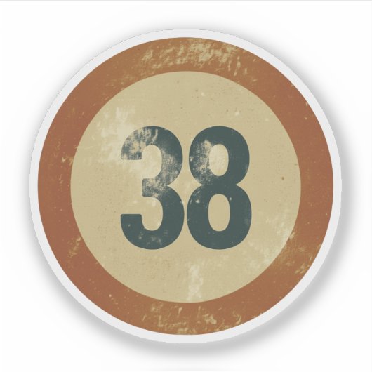 Vintage Vervuild Nummer 38 Sticker (Voorkant)