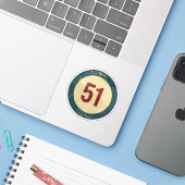 Vintage Vervuild Nummer 51 Sticker (Laptop met iPhone)
