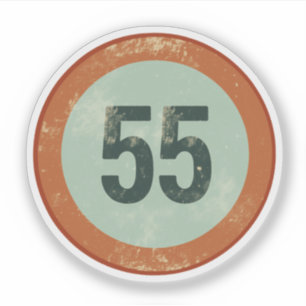 Vintage Vervuild Nummer 55 Sticker