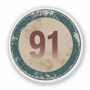 Vintage Vervuild Nummer 91 Sticker
