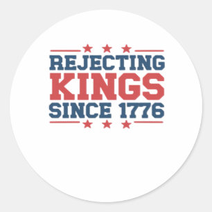 Vintage Verwerpt Koningen Sinds 1776 Klassieke Sti Ronde Sticker