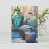 Vintage Vessels Acryl Kunst Caroline Feestdagenkaart (Staand voorkant)
