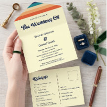 Vintage Vibes All‑in‑One Trouwuitnodiging
