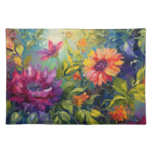 Vintage Vibrant peinture florale #1 Set de table e