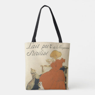 Vintage Victoriaans Art Nouveau, Meisje met Melkka Draagtas