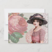 Vintage Victoriaans Mode Wenskaart Bedankkaart (Voorkant)