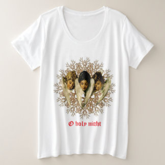 Vintage Victoriaanse engelen “O Heilige Nacht” Grote Maat T-shirt