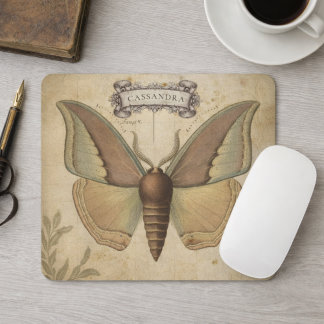 Vintage Victoriaanse Entomologie Kunst Botanische  Muismat