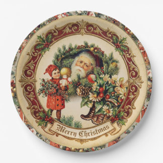 Vintage Victoriaanse Kerstballen Papieren Bordje