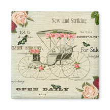 Vintage victoriaanse meisjesachtige magneet met bl