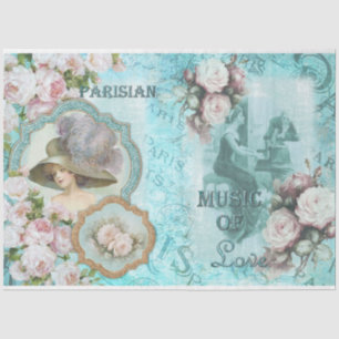 Vintage Victoriaanse Parijse Serie Ontwerp 3 Tissuepapier