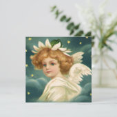 Vintage Victorian Angel Stars Noël Invitation (Debout devant)