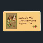 Vintage Victorian Art Address Label Stickers<br><div class="desc">Cute puppies with holly sprigs illustration. During the holiday season, anything that makes life easier is valuable, and preprinted return address labels can save you a ton of time! These vintage Victorian art holiday themed address labels are so easy to personalize with your own address. They make great gifts, too!...</div>