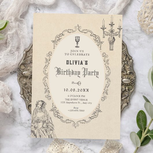 Vintage victorian birthday kaart