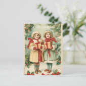 Vintage Victorian Christmas Postcard Briefkaart (Staand voorkant)