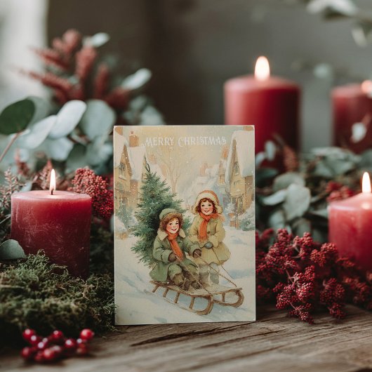Vintage Victorian Christmas Postcard Briefkaart