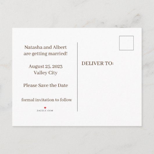 Vintage Victorian invitation mariage couple (Dos)