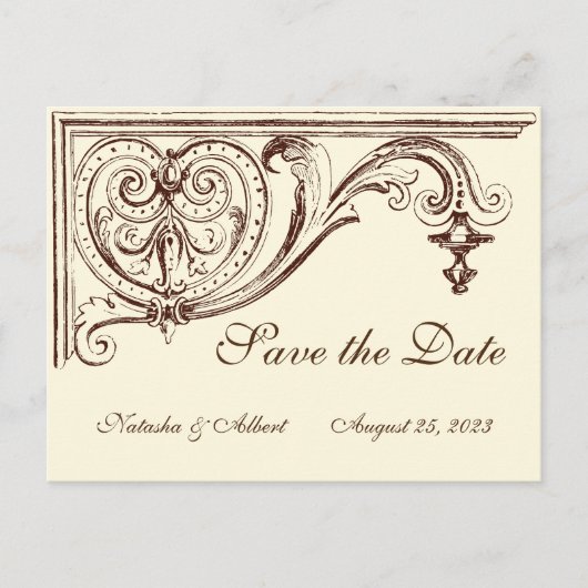 Vintage Victorian invitation mariage couple (Devant)