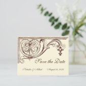 Vintage Victorian invitation mariage couple (Debout devant)