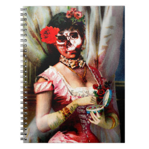 Vintage Victorian Lady Vanity Carnet crâne