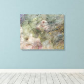 Vintage Victorian Oil Canvas Pink Purple Floral Afdruk (Insitu (Houten vloer))