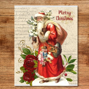Vintage Victorian Santa Claus Antique Decoupage Legpuzzel