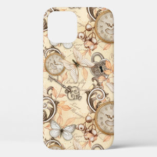 Vintage Victorian Shabby Chic Country Pattern iPhone 12 Pro Hoesje