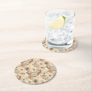 Vintage Victorian Shabby Chic Country Pattern Ronde Kartonnen Onderzetter