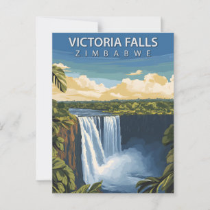 Vintage Victoriawaterval Zimbabwe Afrikaanse water Briefkaart