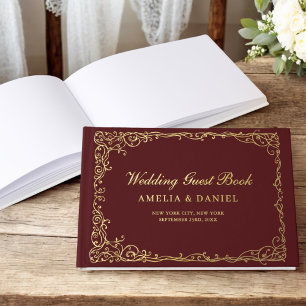 Vintage victorien Floral Bourgogne Mariage
