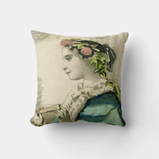 Vintage Victorien Floral Head Coussin