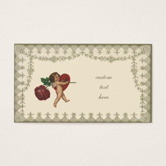 Vintage victorien Valentine's Day Cherub et Rose (Devant)