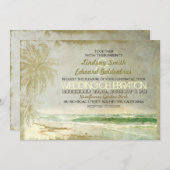 vintage vieille plage invitations à mariage (Devant / Derrière)