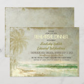 vintage vieille plage répétition dîner invitations (Devant / Derrière)