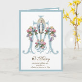 Vintage Vierge Marie Carte religieuse des mères (Fleur jaune)