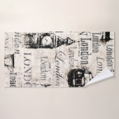 Vintage vieux journal papier Londres collet grunge (Serviette de bain)