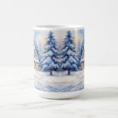Vintage Vieux mode Maison de Noël Scène Mug (Centre)