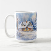 Vintage Vieux mode Maison de Noël Scène Mug (Gauche)