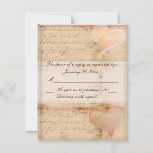 Vintage vieux mode mariage rsvp (Devant)