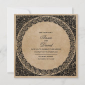 Vintage vieux papier Faire-part de mariage royale (Devant)