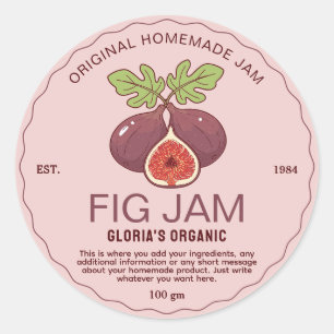 Vintage Vijgenfruitjam Huisgemaakt Product Ronde Sticker