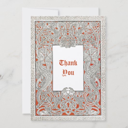 Vintage Viking Celtic Dragon Bedankkaart (Voorkant)