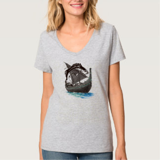 Vintage Vikings Langschip & Zalm Silhouet | Nord T-shirt