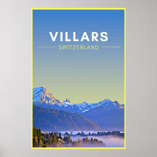 Vintage Villars Suisse poster Art (Devant)