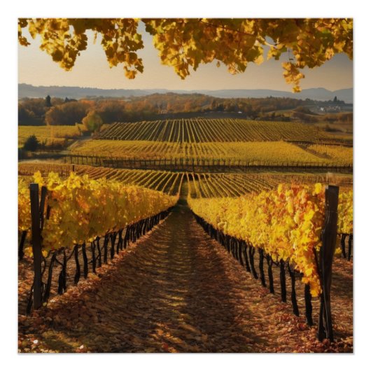 vintage vineyard landscape perfect poster (Voorkant)
